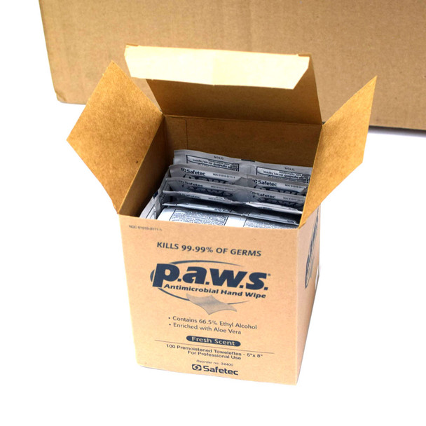 Paws Antimicrobial Sanitizing Alcohol Hand Wipes Disinfecting 1000 Individually Wrapped
