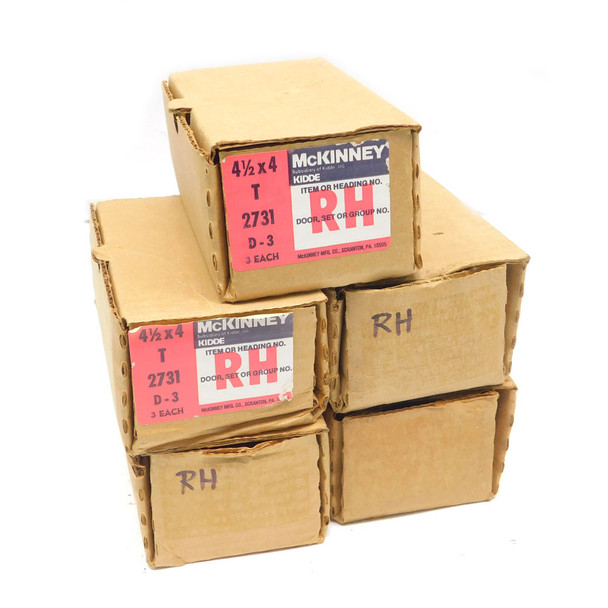 Mckinney T2731 Right Hand 4-1/2 x 4 Square Full Mortise Black Door Hinges (15)