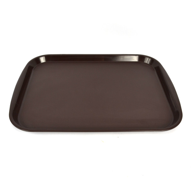 Vollrath Traex 1418-01 Dark Brown 14" x 18" Premium Plastic Fast Food Trays (12)