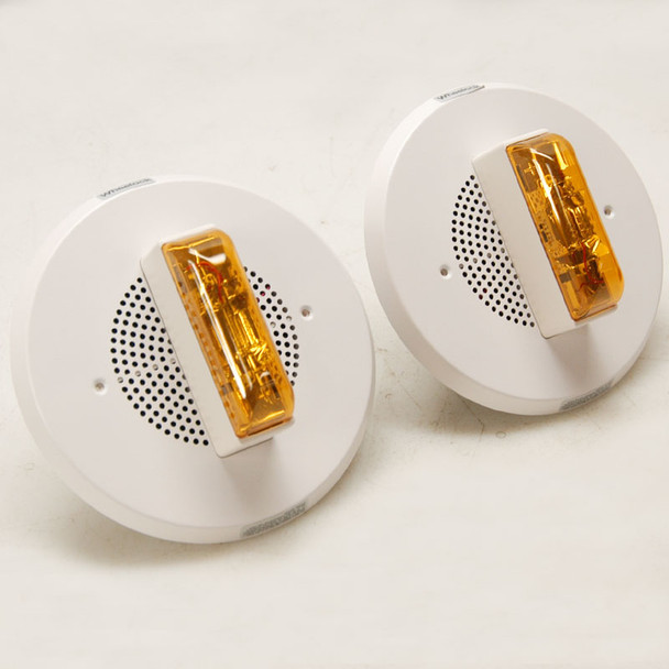 NEW (2) Cooper Wheelock ET90A-24MCC-NW Amber Speaker Stobe Fire Emergency Alarm