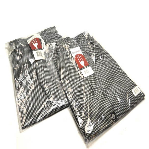 Chef Works NBCP-000-XS Checkered Baggy Chef Pants "X-Small" (2)