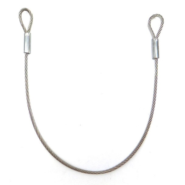 Wire Rope Slings, 3/16" x 24", 7 x 19 Strand Core, 1-3/8" Eyes, 304 SS (8)