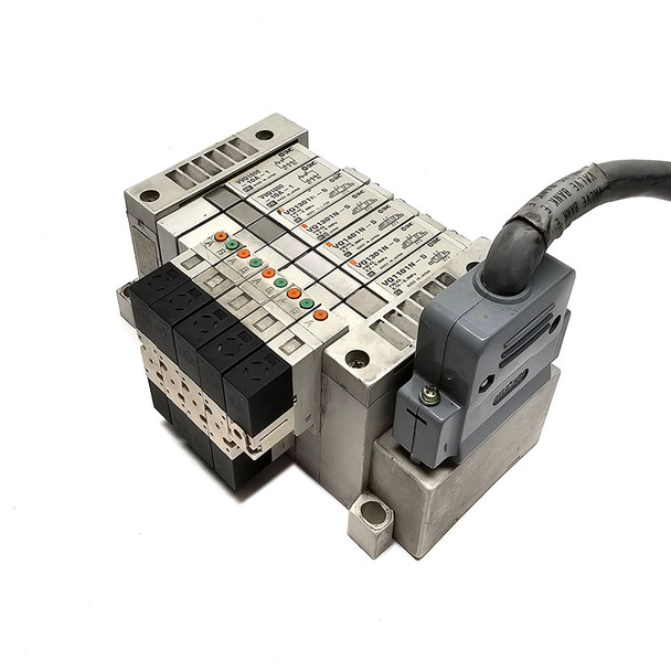 SMC EXH Manifold w/ (3)VQ1301N-5, VVQ1000-10A-1, VQ1401N, VQ1101N Solenoid Valve