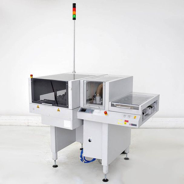ASYS Vego Dynamic 2-Lane 1.5m PCB Conveyor with Flipper, TAIFUN Cleaning Station