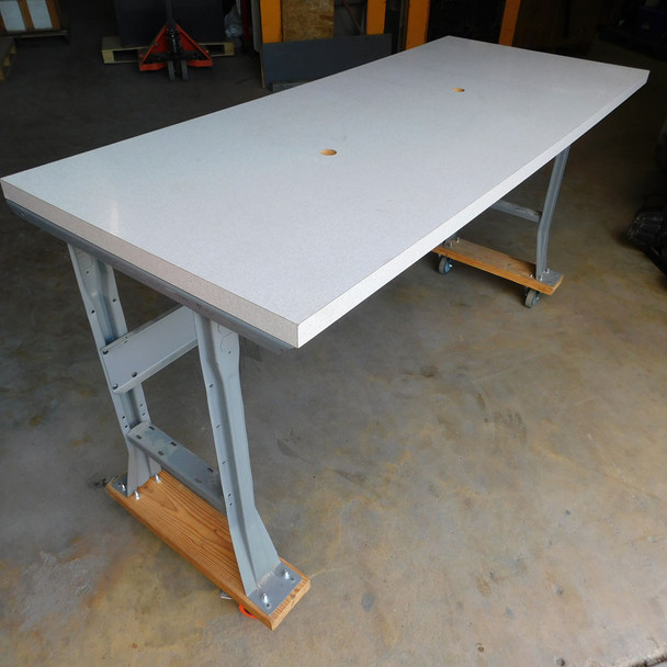 Mobile Workbench Shop Table 1.5" Thick Laminate Top 6' Long x 30" Deep