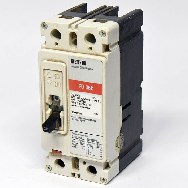 Eaton FD2030 Molded Industrial Circuit Breaker 30A