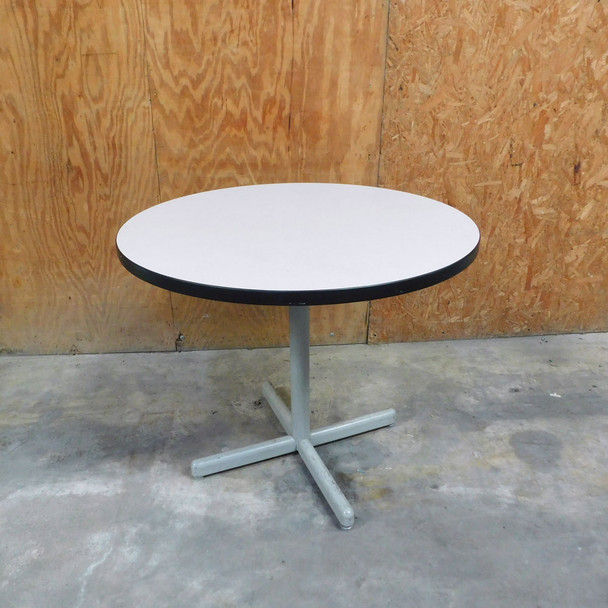 Round Meeting Table with Gray Top 36" Diameter x 29-1/2" Total Height