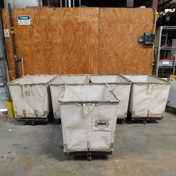 DANDUX 12 BU Laundry Cart Canvas Basket Truck Industrial Rolling 37" x 27" x 33"