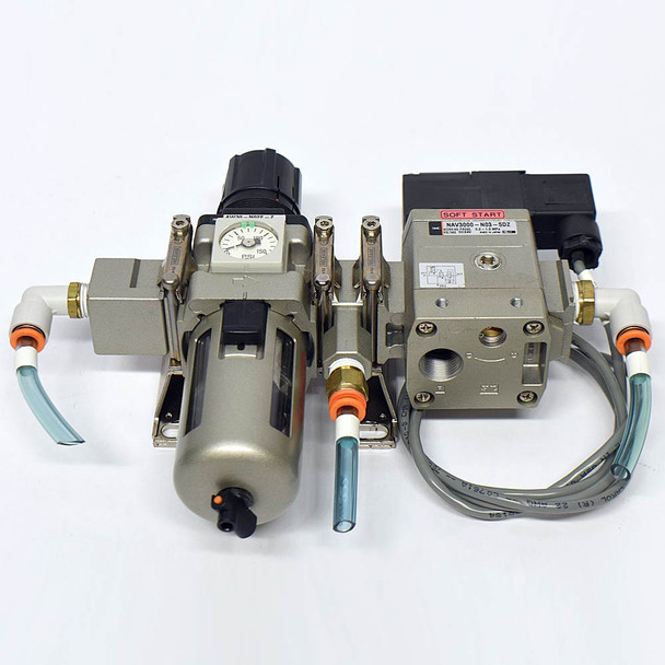 SMC Pneumatics NAV3000-N03-5DZ Soft Start Valve w/ AW30-N02E-Z Filter Regulator