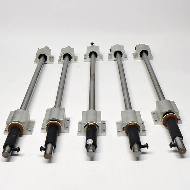 Misumi LHGS20G-25 Pillow Block Ball Bearings 20mm Bore (10) w/ 659mm Shafts (5)