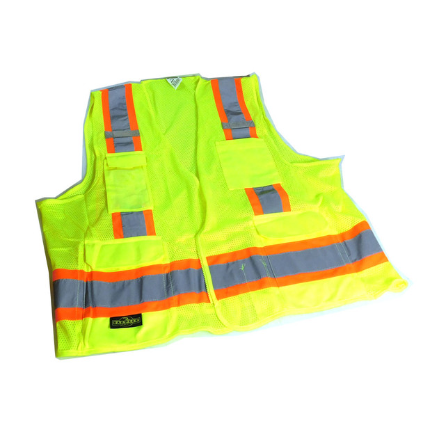 Radians SV6-2ZGM-3X Surveyor Safety Vest Green/Orange 3XL