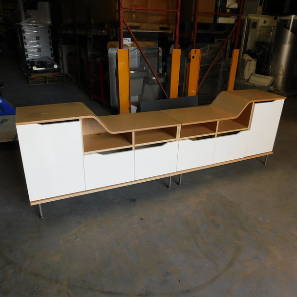 JSI BeSpace Mid Century Modern Credenza TV Console Storage Cabinet