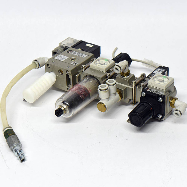 SMC Pneumatics AW20-F02CE W/ EAV2000-F02-5Y0-Q & AR20-F02EH-1 Pneumatic Assembly