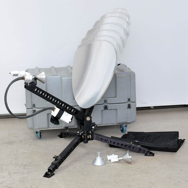 Portable Ku-Band Antenna Dish with Modular Tripod, Comtech LPOD 8W BUC, Case