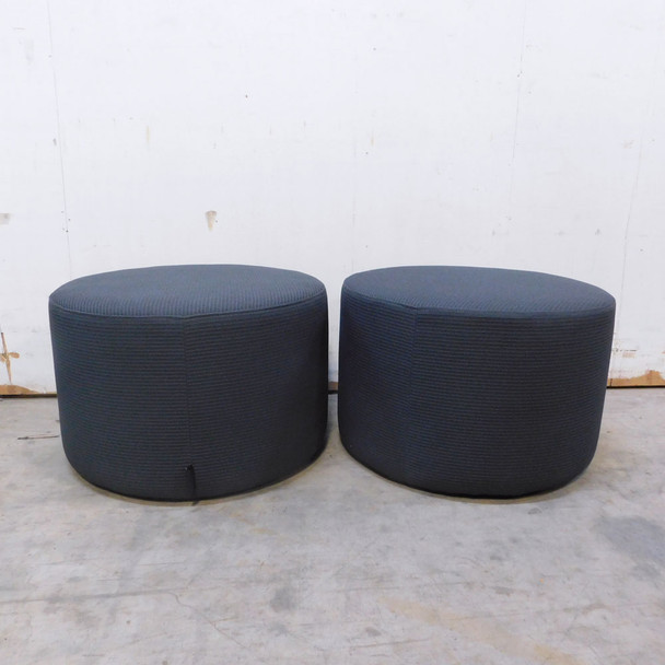 Steelcase Turnstone Alight Round Ottoman Dark Gray w/ Low Profile Glides