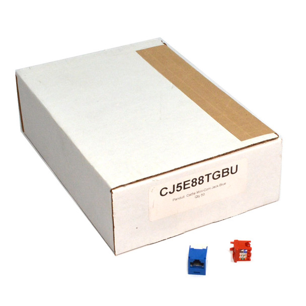 Panduit CJ5E88TGBU Mini-Com TX5e UTP RJ45 Jack Module Blue (Box of 50)