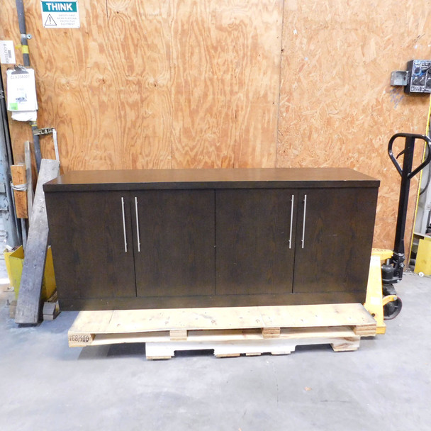 Office Credenza Storage Cabinet 4-Door Espresso 72" W x 18" D x 30" H