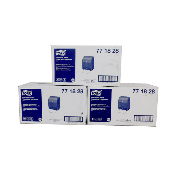 Tork 771828 Electronic Paper Towel Dispenser Hands Free Hand Roll Black (3-Pack)