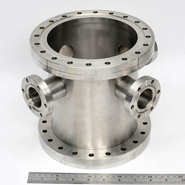 6-Way Vacuum Cross Tee 2x DN160CF 8" Conflat Flange 4x DN40CF 2.73" 7.75"Chamber
