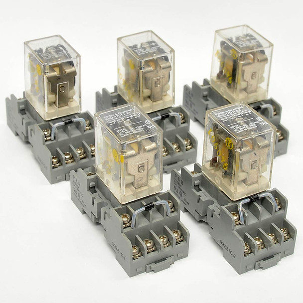 Potter & Brumfield 27E894 Relay Sockets with KHU-17D11-24 24VDC Relays (5)