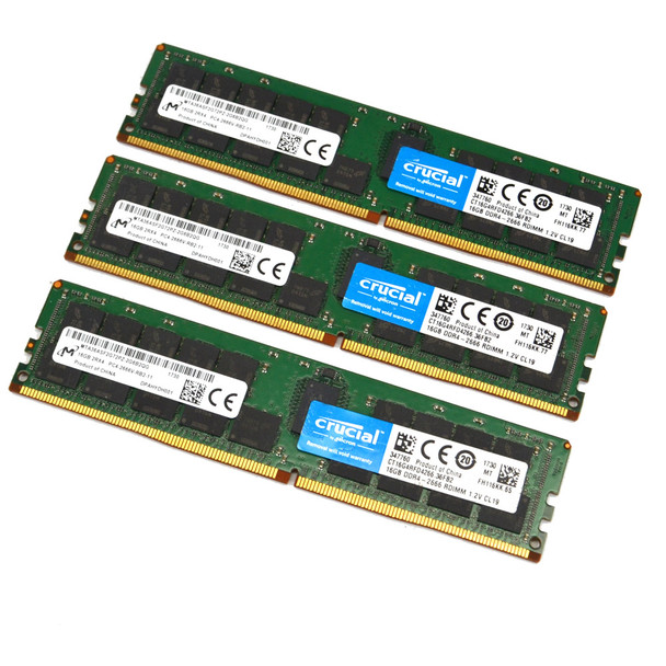 Micron MTA36ASF2G72PZ-2G6B2 Server ECC Memory 16GB (3)