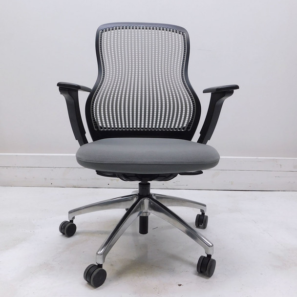 Knoll ReGeneration Office Chair w/ Adjustable Arms and Gray Upholstery