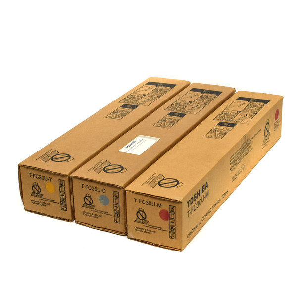 Toshiba T-FC30U-C/Y/M Cyan, Yellow, Magenta Toner Cartridges (3)