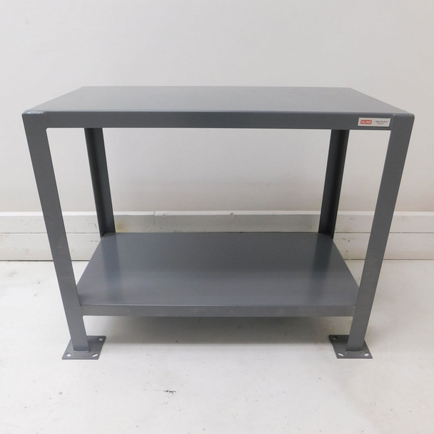 Uline H-4160 Welded Steel Machine Table 2-Shelf 36" W x 18" D x 30" H