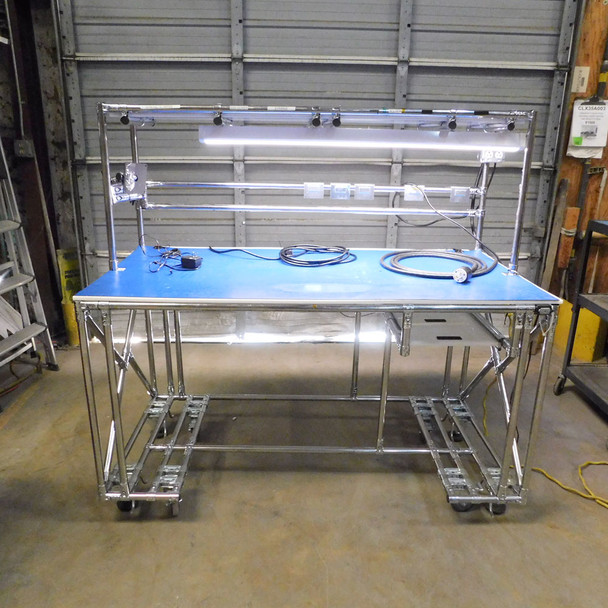 Custom Built Steel Tech Bench ESD Safe 62-3/4" W x 31-1/2" D x  58-3/4" H
