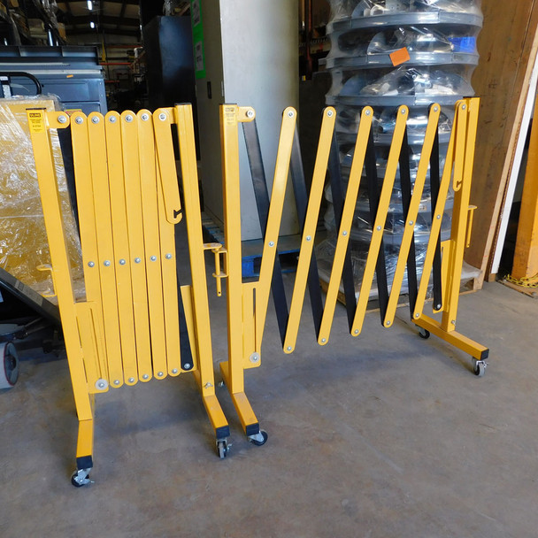 Lot of (2) Uline H-2734 Portable Folding Safety Barrier 11'- 8" Wide