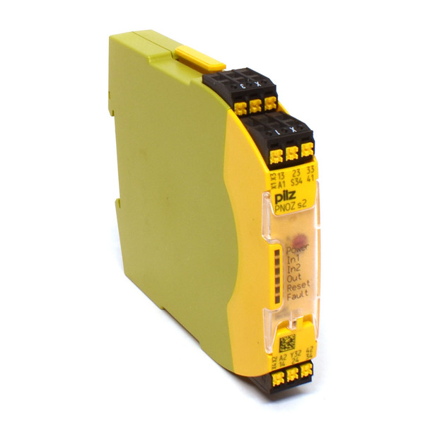 Pilz 751102 PNOZ s2 C Safety Relay 24VDC 3NO 1NC E-Stop Spring DIN Rail Mount