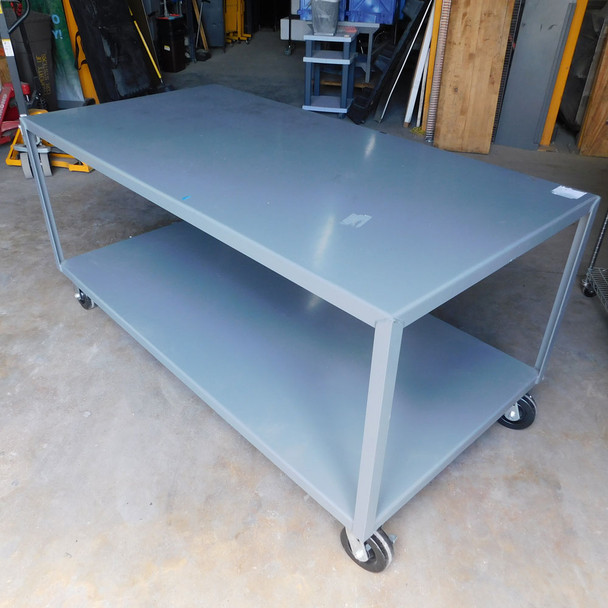 Heavy Duty Welded Rolling Flat Utility Cart 6' x 3' x 34" H w/ Bottom Shelf