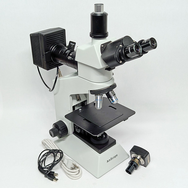 AmScope ME580 Trinocular Compound Microscope 500X Dual-Light w/ 5.1MP USB Camera