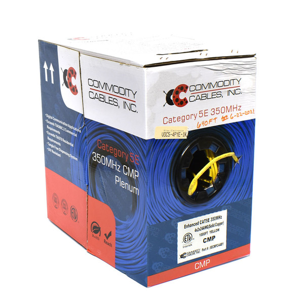 Commodity Cables 5ECMP244BY Cat5e Yellow 500' Easy Pull Partial