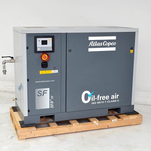 Atlas Copco SF8+FF Oil-Free Air Compressor Twin Scroll 10HP 460V Digital Control
