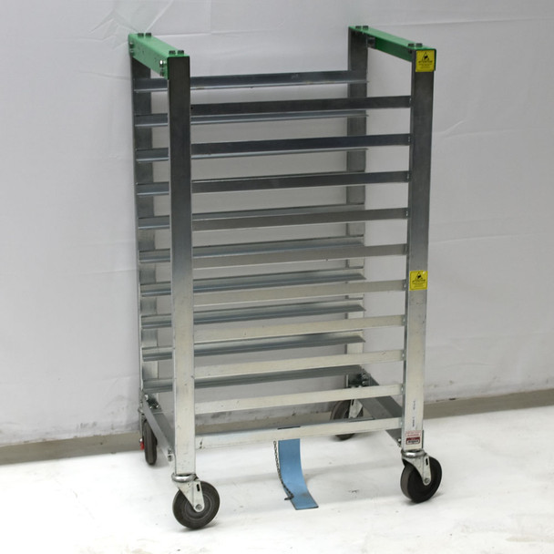 Bliss 26" x 20" Front-Loading 10-Tray Cart Welded ESD-Safe PCB Board Parts Rack