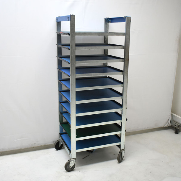 Bliss 26" x 22.5" Front-Loading 10-Tray Cart Welded ESD-Safe PCB Board Rack 66"H