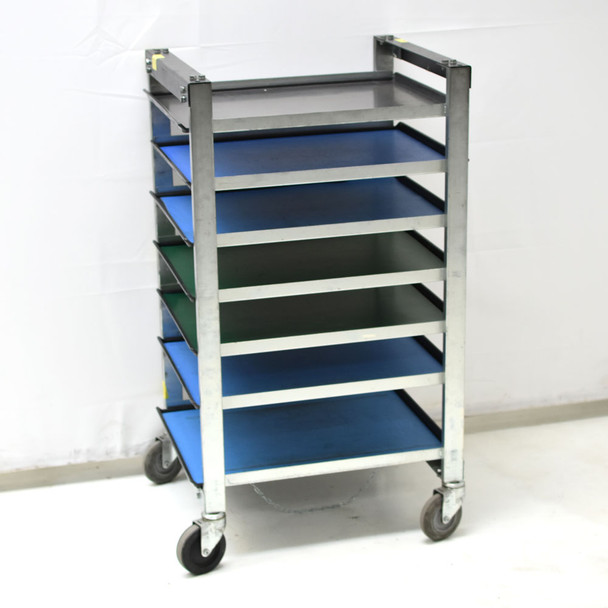 Bliss 26" x 20" Front-Loading 7-Tray Cart Welded ESD-Safe PCB Board Parts Rack