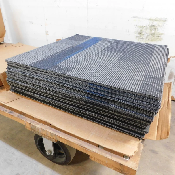 Lot of 28 Pentz Magnify 7054T Carpet Tile Squares 24x24 Matte Lake 112 Sq Ft