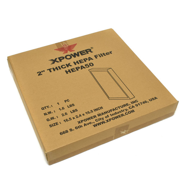 Xpower HEPA50 Air Scrubber 16" x 16" x 2" HEPA Filter H13