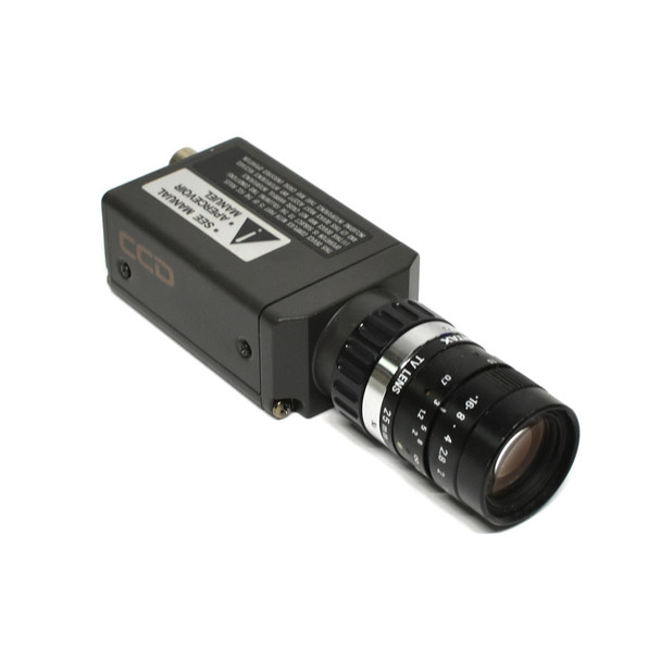 Hitachi KP-M1U Industrial CCD Camera w/ Pentax Cosmicar 25mm 1:1.4 TV Lens-Parts