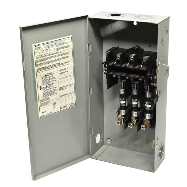 Eaton DG323NGB 100 Amp 240V 3PH Safety Switch Fused Disconnect w/3 DuraLag Fuse