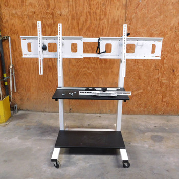 Luxor CLCD Dual Crank Adjustable Flat Panel TV Cart For 32-80 Inch TVs