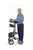 Man using champagne Tipo Standup Advance all terrain rollator walker by Comodita showing upright posture support