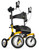 Yellow Tipo Standup Advance all terrain rollator walker by Comodita with pneumatic tires and upright forearm supports