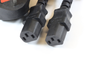 2 x 3 Pin 1.8m UK Black Mains Cable IEC-320 C13 For Televisions, Computers etc