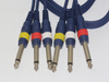 1.5m x 3 x 1/4 Inch 6.35mm Mono Jack to Mono Jack Professional Stage Link Cable