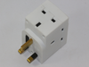13A 3 Way Urea Fused UK Mains Plug Adaptor from SMJ Fitted With 13A Fuse, 3 Gang
