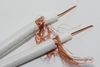 30m of White Webro WF100 Twin Satellite Cable With 4 x F Plugs, Free Cable Clips