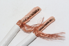 30m of White Webro WF100 Twin Satellite Cable With 4 x F Plugs, Free Cable Clips